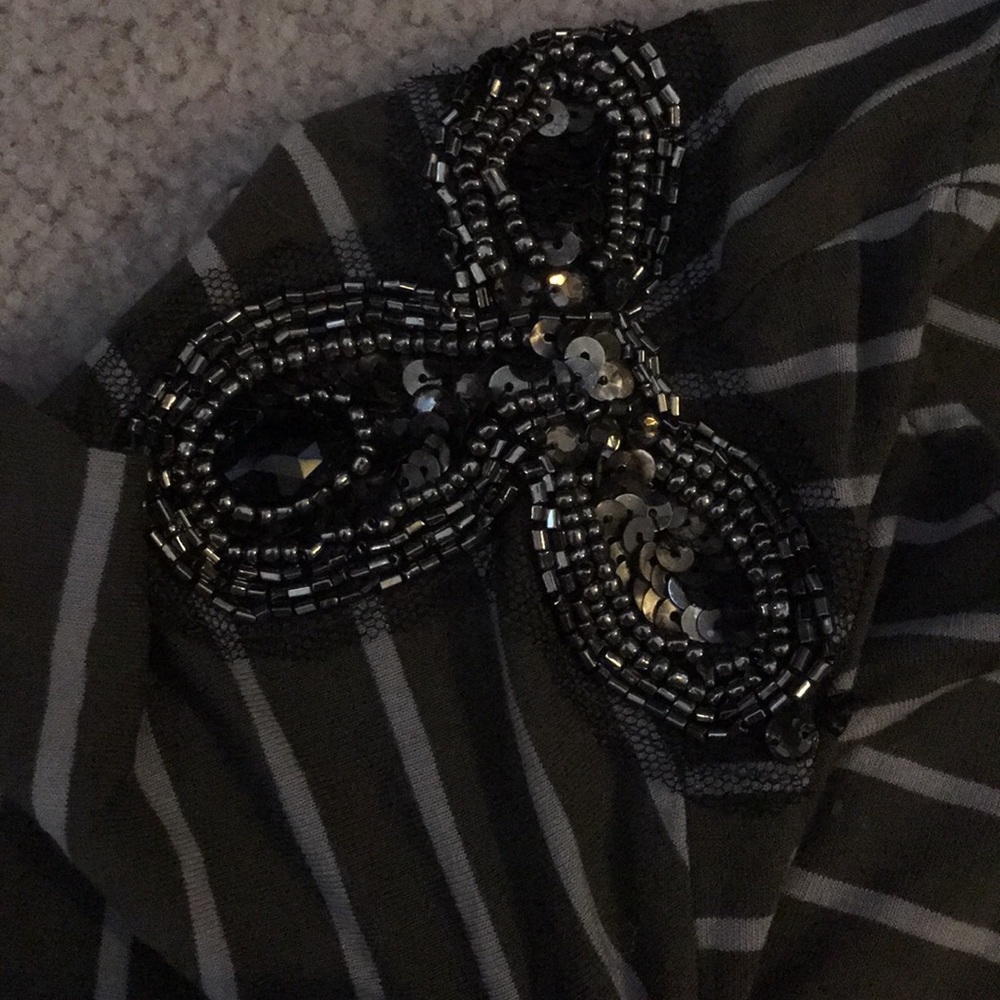 Gorgeous olive green sequined long sleeve